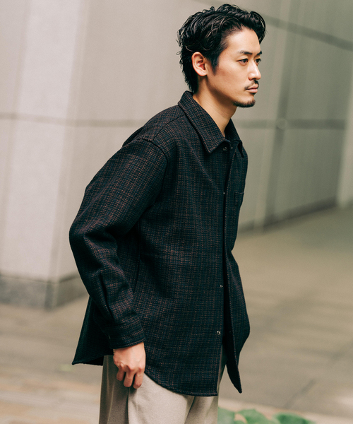 EDIFICE（エディフィス）の「コットン ツイード リングドット シャツ（シャツ/ブラウス・メンズ・ブラック/グレー・SMALL/LARGE/MEDIUM）」の8枚目の写真