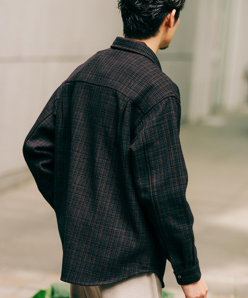 EDIFICE（エディフィス）の「コットン ツイード リングドット シャツ（シャツ/ブラウス・メンズ・ブラック/グレー・SMALL/LARGE/MEDIUM）」の10枚目の写真