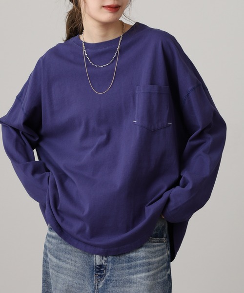 Arinomama(アリノママ)の「Arinomama ナンバリングPTオーバーロンT ピグメント加工(Tシャツ/カットソー・レディース・ブラック/カーキ/ネイビー・FREE)」の4枚目の写真