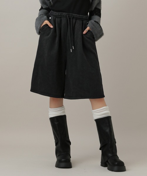 3.3 Field Trip （3.3フィールドトリップ）の「3.3 Field Trip／裏毛加工ハーフパンツ（スウェットパンツ・レディース・ブラック/グレー/ブラウン・FREE）」の19枚目の写真