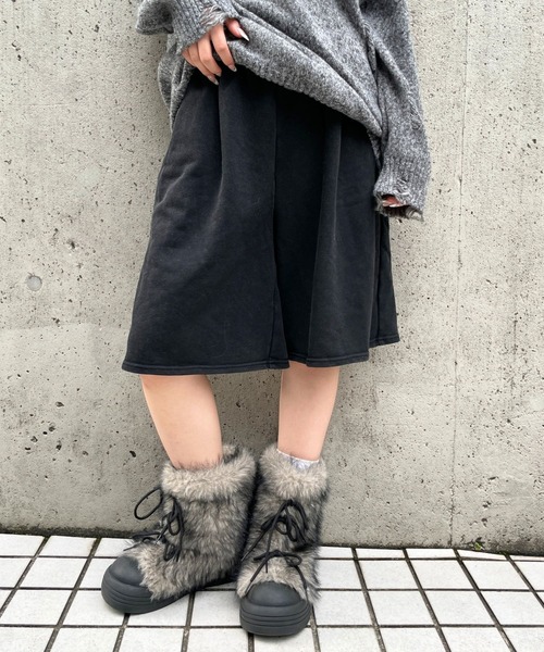 3.3 Field Trip （3.3フィールドトリップ）の「3.3 Field Trip／裏毛加工ハーフパンツ（スウェットパンツ・レディース・ブラック/グレー/ブラウン・FREE）」の15枚目の写真