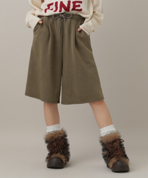 3.3 Field Trip （3.3フィールドトリップ）の「3.3 Field Trip／裏毛加工ハーフパンツ（スウェットパンツ・レディース・ブラック/グレー/ブラウン・FREE）」の18枚目の写真