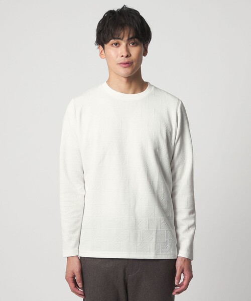 A DAY IN THE LIFE UNITED ARROWS(アデイインザライフユナイテッドアローズ)の「バウンシー タイル ジャガードカットソー<A DAY IN THE LIFE>(Tシャツ/カットソー・メンズ・ホワイト/ライトグレー/ブラック・L/S/M)」の7枚目の写真
