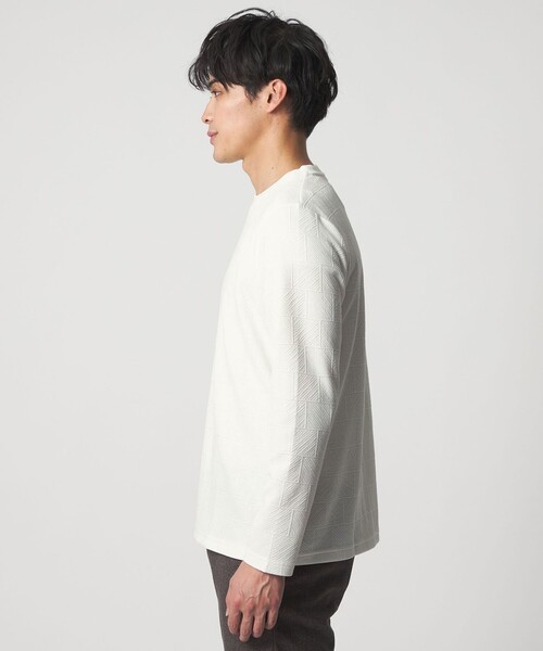 A DAY IN THE LIFE UNITED ARROWS(アデイインザライフユナイテッドアローズ)の「バウンシー タイル ジャガードカットソー<A DAY IN THE LIFE>(Tシャツ/カットソー・メンズ・ホワイト/ライトグレー/ブラック・L/S/M)」の8枚目の写真