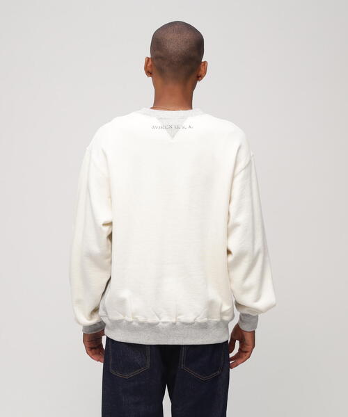 AVIREX（アヴィレックス）の「VINTAGE CREWNECK SWAET / ヴィンテージ クルーネック スウェット / AVIREX / アヴィレックス（スウェット・メンズ・ホワイト系2/チャコールグレー/グレー・L/M/2XL/XL）」の20枚目の写真