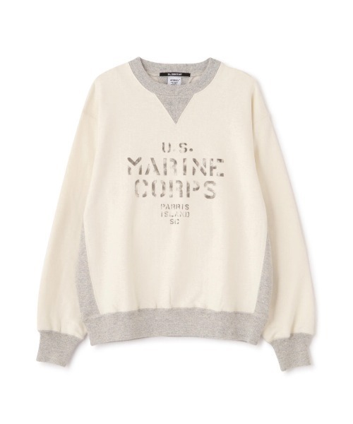 AVIREX（アヴィレックス）の「VINTAGE CREWNECK SWAET / ヴィンテージ クルーネック スウェット / AVIREX / アヴィレックス（スウェット・メンズ・ホワイト系2/チャコールグレー/グレー・L/M/2XL/XL）」の2枚目の写真