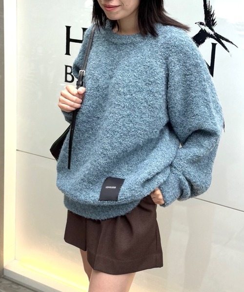 LOVELESS（ラブレス）の「【UNISEX】ブークレカラーニットプルオーバー（ニット/セーター・メンズ・オフホワイト/グリーン系その他3/ピンク系その他2/ブルー系その他2/ブラック・L/S/M）」の7枚目の写真