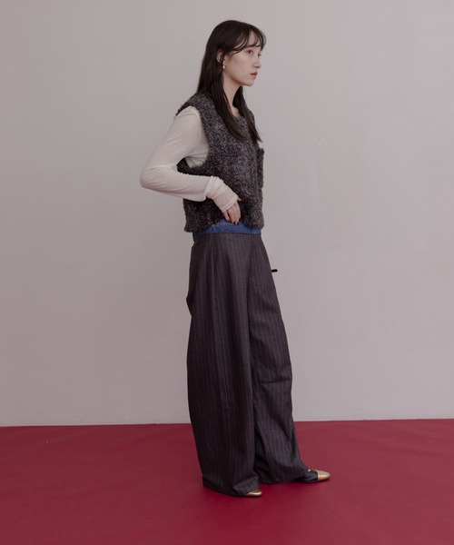 デニムレイヤード サイドジップパンツ Eimee Law│Eimee Law & LHELBIE