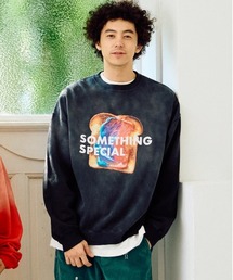 SALO裏起毛 グラデフェード BOX クルースウェット SOMETHING SP