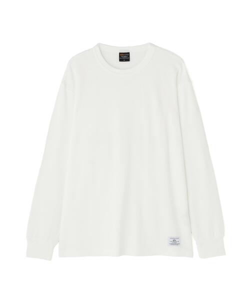 Alpha Industries(アルファインダストリーズ)の「【日本限定】Alpha Industries/アルファインダストリーズ/HONEYCOMB WAFFLE LS T-SHIRT/ハニカム ワッフル Tシャツ(Tシャツ/カットソー・メンズ・キナリ/ブラック/ホワイト系2・L/M/S/2XL/XL)」の2枚目の写真