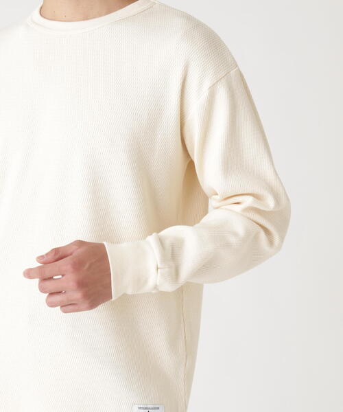 Alpha Industries（アルファインダストリーズ）の「Alpha Industries/アルファインダストリーズ/HONEYCOMB WAFFLE LS T-SHIRT/ハニカム ワッフル Tシャツ（Tシャツ/カットソー・メンズ・キナリ/ブラック/ホワイト系2・L/M/S/2XL/XL）」の9枚目の写真