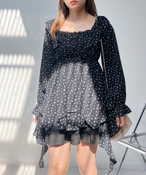 AS KNOW AS plus（アズノゥアズプラス）の「♪2WAY フリルとクラゲチュニック(スクエアネック・オフショルダー）（チュニック・レディース・ブラック系その他/ネイビー系/ブラウン系・FREE）」の14枚目の写真