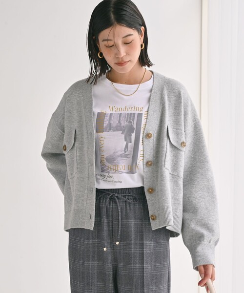 WEB限定】＜at ease＞ダブルポケット ニット カーディガン