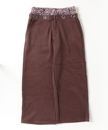 Layered leopard wide sweat pants