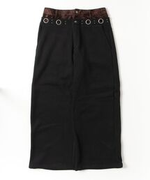 Layered leopard wide sweat pants