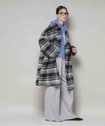NANO universe | シャギーチェックコート(チェスターコート)