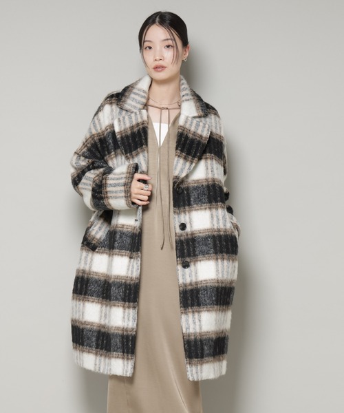 シャギーチェックコート（チェスターコート）｜NANO universe（ナノ