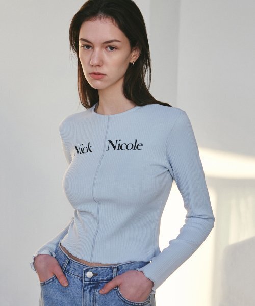 NICK&NICOLE(ニックアンドニコール)の「NICOLE SIGNATURE SLIM KNIT_SKY BLUE(ニット/セーター・レディース・その他・FREE)」の3枚目の写真