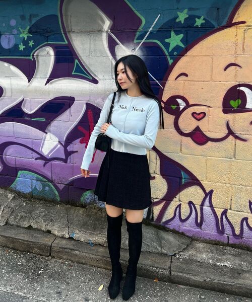 NICK&NICOLE(ニックアンドニコール)の「NICOLE SIGNATURE SLIM KNIT_SKY BLUE(ニット/セーター・レディース・その他・FREE)」の5枚目の写真