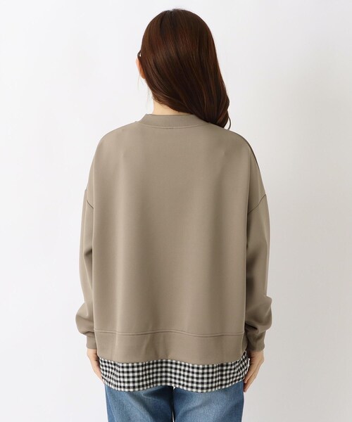 one'sterrace（ワンズテラス）の「レイヤード風ポンチプルオーバー（Tシャツ/カットソー・レディース・アイボリー系8/ブラウン系8/ブルー系その他7/ブラック系8・02）」の7枚目の写真