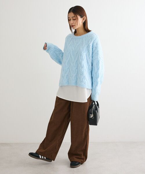 セール】ふわふわケーブルニットプルオーバー（ニット/セーター