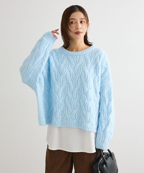 セール】ふわふわケーブルニットプルオーバー（ニット/セーター