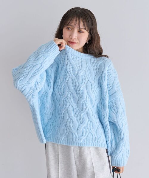 セール】ふわふわケーブルニットプルオーバー（ニット/セーター