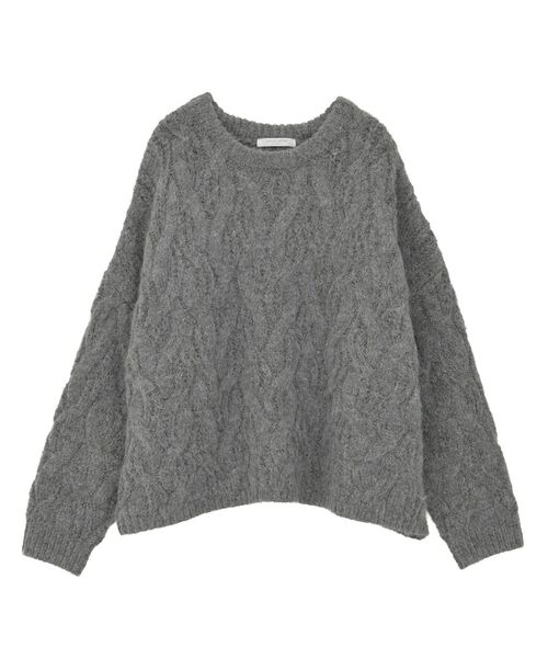 Green Parks(グリーンパークス)の「ふわふわケーブルニットプルオーバー(ニット/セーター・レディース・杢グレー/ホワイト系その他2/サックスブルー/イエロー/レッド/グリーン・FREE)」の8枚目の写真