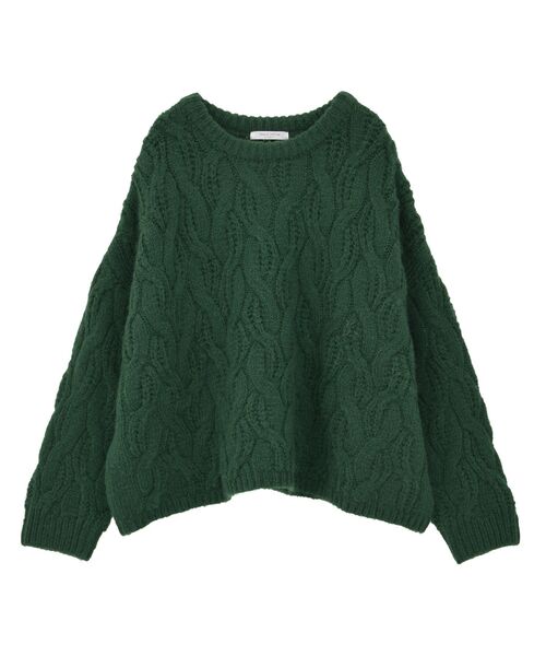 Green Parks(グリーンパークス)の「ふわふわケーブルニットプルオーバー(ニット/セーター・レディース・杢グレー/ホワイト系その他2/サックスブルー/イエロー/レッド/グリーン・FREE)」の11枚目の写真