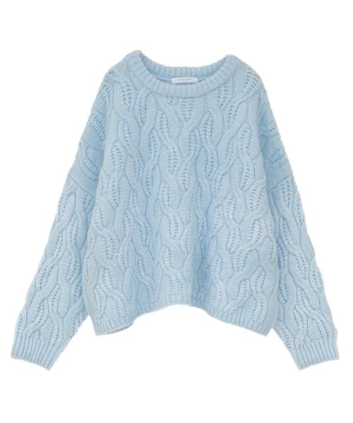 Green Parks(グリーンパークス)の「ふわふわケーブルニットプルオーバー(ニット/セーター・レディース・杢グレー/ホワイト系その他2/サックスブルー/イエロー/レッド/グリーン・FREE)」の12枚目の写真