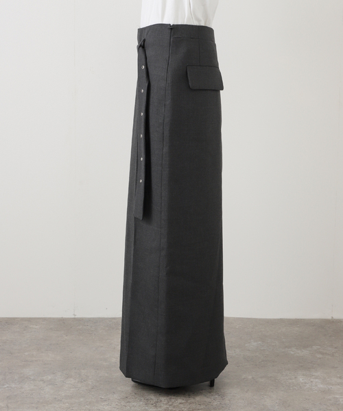 LOW CLASSIC(ロウ クラシック)の「【LOW CLASSIC/ロウ・クラシック】 BELTED MAXI SKIRTS(スカート・レディース・チャコールグレー・SMALL)」の12枚目の写真