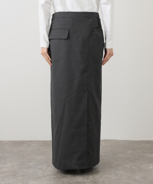 LOW CLASSIC(ロウ クラシック)の「【LOW CLASSIC/ロウ・クラシック】 BELTED MAXI SKIRTS(スカート・レディース・チャコールグレー・SMALL)」の13枚目の写真