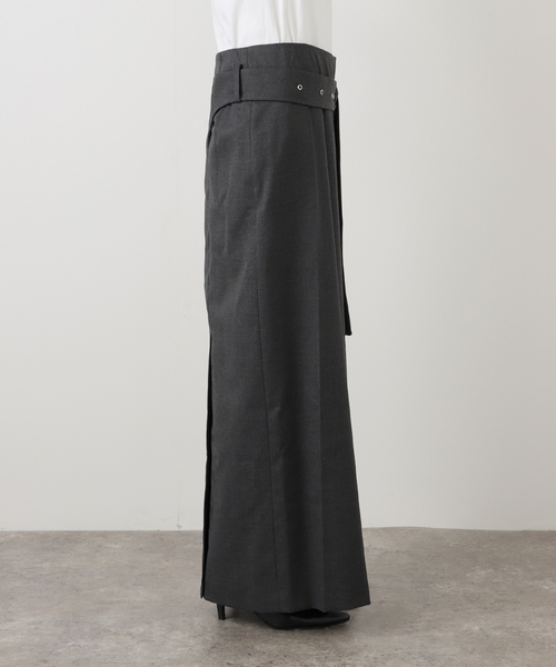 LOW CLASSIC(ロウ クラシック)の「【LOW CLASSIC/ロウ・クラシック】 BELTED MAXI SKIRTS(スカート・レディース・チャコールグレー・SMALL)」の14枚目の写真