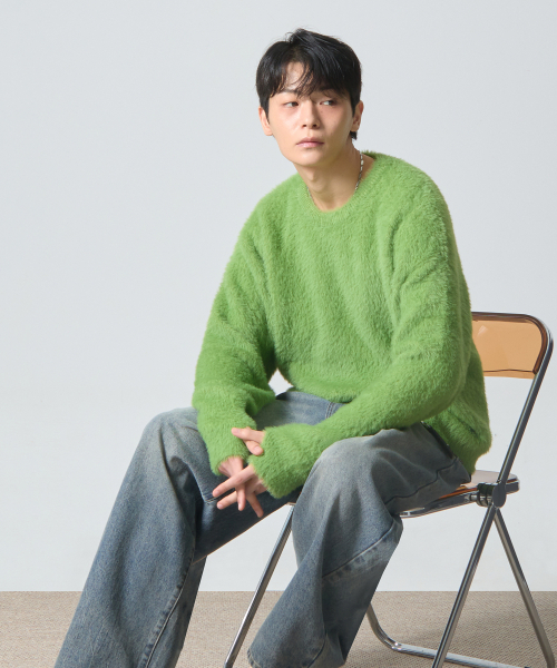 DIMITRI BLACK(ディミトリブラック)の「エッセンシャルヘアリーラウンドニット_ライトグリーン(ニット/セーター・レディース・その他・LARGE/X-LARGE/SMALL/MEDIUM)」の3枚目の写真