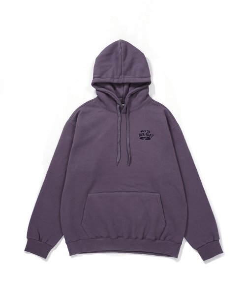 GAKKAI UNIONS(ガッカイユニオンズ)の「シリアスペンギン刺繍フードパーカー パープル(パーカー・レディース・その他・LARGE/MEDIUM)」の2枚目の写真