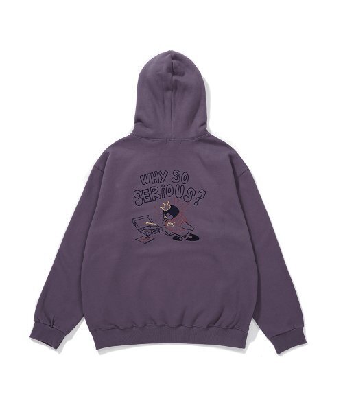 GAKKAI UNIONS(ガッカイユニオンズ)の「シリアスペンギン刺繍フードパーカー パープル(パーカー・レディース・その他・LARGE/MEDIUM)」の3枚目の写真