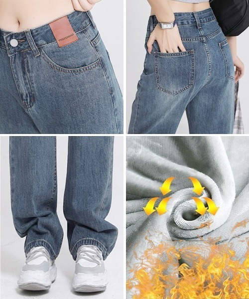 Miniministore(ミニミニストア)の「裏起毛デニムパンツ 暖かいジーンズ 厚手(デニムパンツ・レディース・インディゴブルー/ブラック・XL/L/M/S)」の8枚目の写真