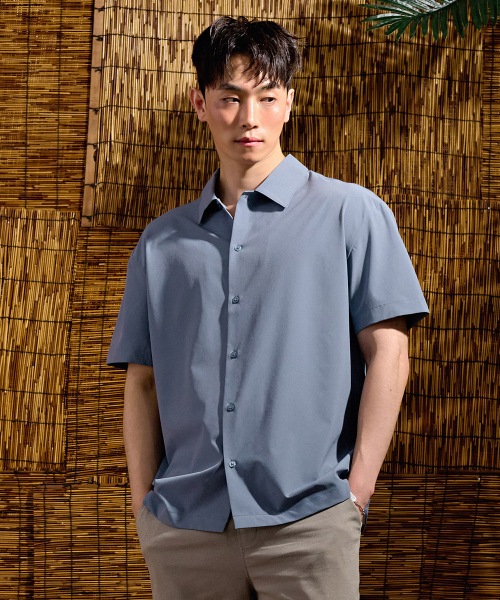 CHASECULT(チェイスカルト)の「男性ポリストレッチ半袖シャツ-DBRK5523D02(シャツ/ブラウス・メンズ・ライトグレー・100/95/105)」の5枚目の写真