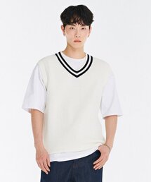 CHASECULT（チェイスカルト）の「男性 配色 Vネック ベスト-CARK7311B0A（ベスト）」