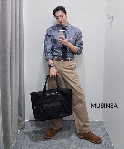 MUSINSA STANDARD（ムシンサスタンダード）の「シャンブレー ワークシャツ [ブルー]（シャツ/ブラウス・メンズ・その他・SMALL/MEDIUM/LARGE/X-LARGE/XX-LARGE/3XL）」の11枚目の写真