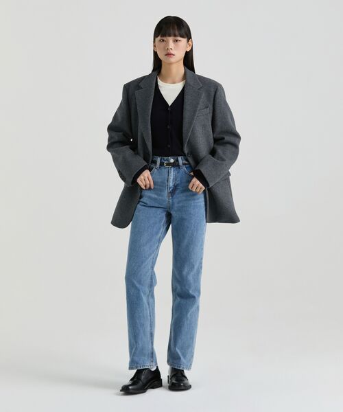 MUSINSA STANDARD WOMAN（ムシンサスタンダードウーマン）の「ウィメンズストレートデニムパンツ[ミディアムインディゴ]（デニムパンツ・レディース・その他・32/30/23/24/25/26/27/28/29）」の15枚目の写真