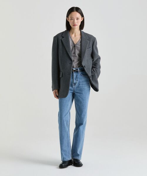 MUSINSA STANDARD WOMAN（ムシンサスタンダードウーマン）の「ウィメンズストレートデニムパンツ[ミディアムインディゴ]（デニムパンツ・レディース・その他・32/30/23/24/25/26/27/28/29）」の17枚目の写真
