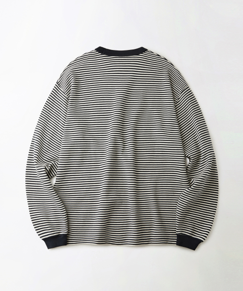 OUTSTANDING(アウトスタンディング)の「STRIPE CREW NECK LONG SLEEVE TEE_IVORY/NAVY(Tシャツ/カットソー・メンズ・その他・MEDIUM/LARGE/SMALL)」の7枚目の写真