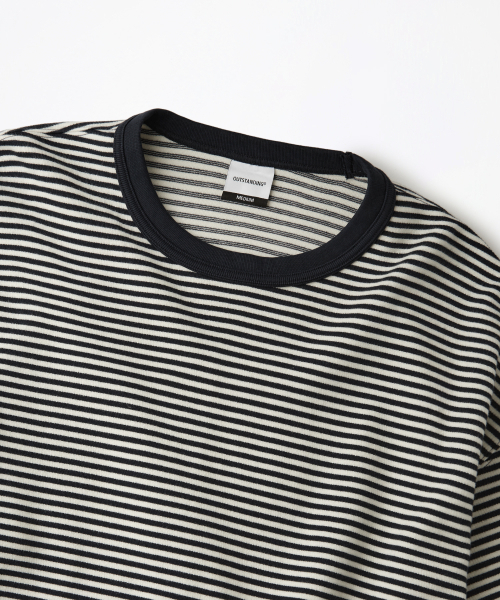 OUTSTANDING(アウトスタンディング)の「STRIPE CREW NECK LONG SLEEVE TEE_IVORY/NAVY(Tシャツ/カットソー・メンズ・その他・MEDIUM/LARGE/SMALL)」の6枚目の写真