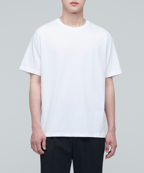 MUSINSA STANDARD（ムシンサスタンダード）の「スーピマベーシッククルーネックTシャツ[ホワイト]（Tシャツ/カットソー・メンズ・その他・XX-LARGE/XXX-LARGE/SMALL/MEDIUM/LARGE/X-LARGE）」の6枚目の写真