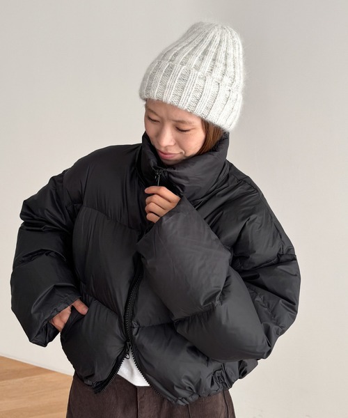 CANAL JEAN（キャナルジーン）の「El mar　アンゴラリブニットキャップ（ニットキャップ/ビーニー・レディース・ライトグレー/ブラウン/チャコールグレー・ONE SIZE）」の3枚目の写真