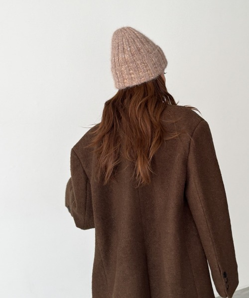 CANAL JEAN（キャナルジーン）の「El mar　アンゴラリブニットキャップ（ニットキャップ/ビーニー・レディース・ライトグレー/ブラウン/チャコールグレー・ONE SIZE）」の6枚目の写真