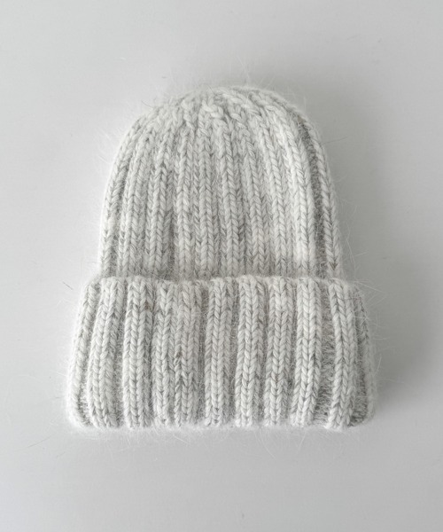 CANAL JEAN（キャナルジーン）の「El mar　アンゴラリブニットキャップ（ニットキャップ/ビーニー・レディース・ライトグレー/ブラウン/チャコールグレー・ONE SIZE）」の7枚目の写真
