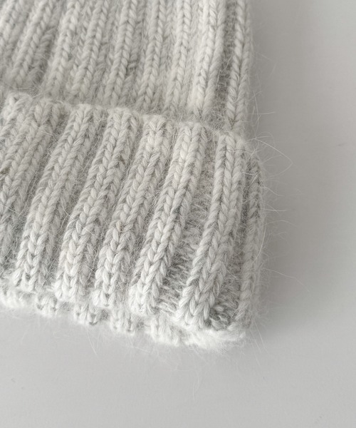 CANAL JEAN（キャナルジーン）の「El mar　アンゴラリブニットキャップ（ニットキャップ/ビーニー・レディース・ライトグレー/ブラウン/チャコールグレー・ONE SIZE）」の8枚目の写真