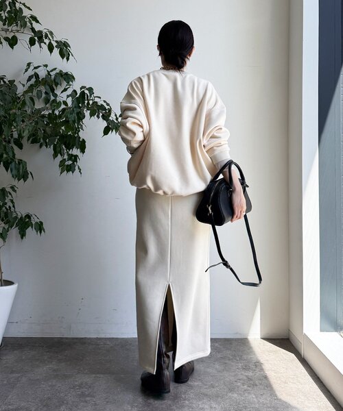 DouDou（ドゥドゥ）の「ボンバーヒートIラインスカート（スカート・レディース・キャメル/ブラック/アイボリー・FREE）」の5枚目の写真